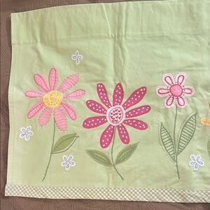 Pottery Barn Kids Green and Pink Floral Curtains